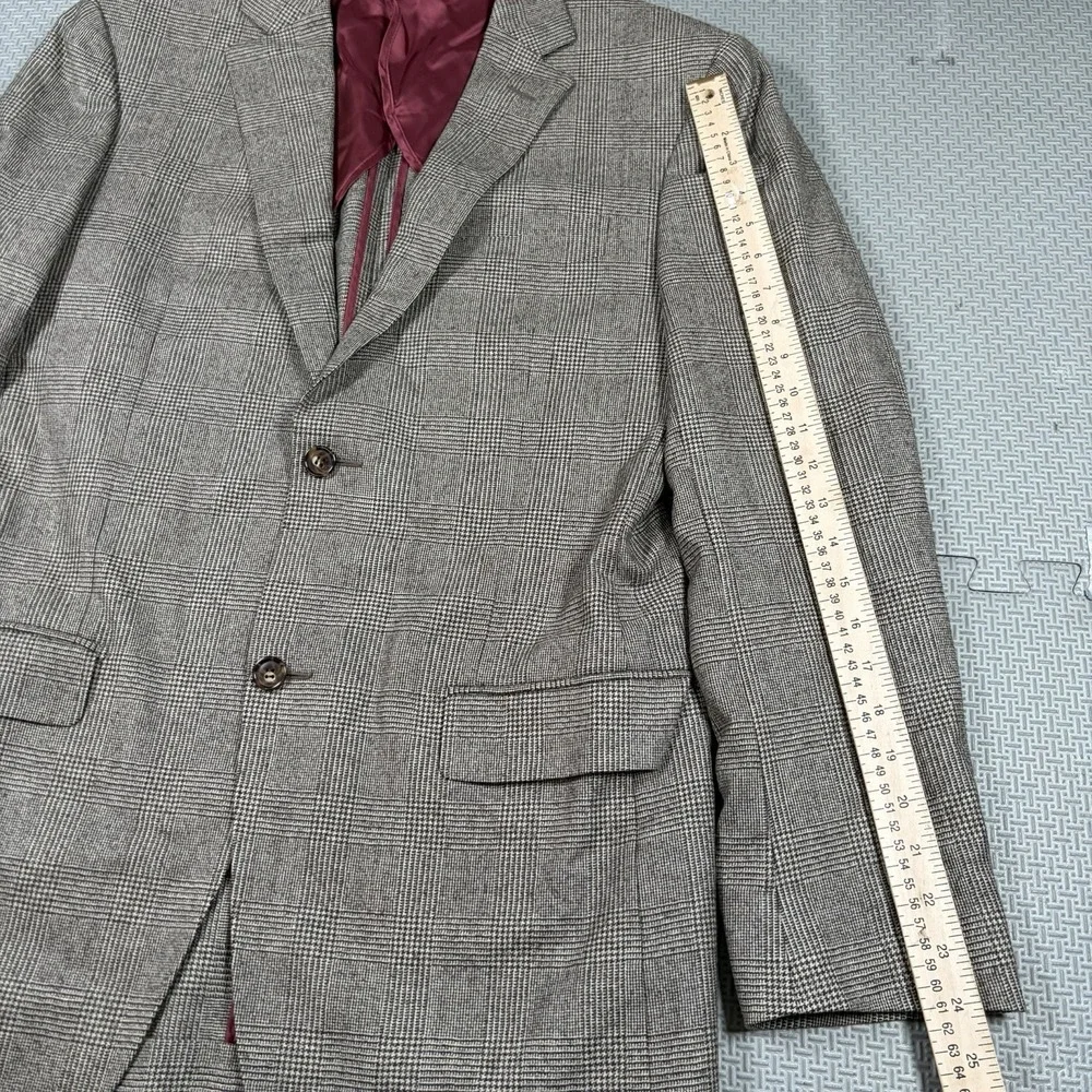 Suit Supply Windowpane Houndstooth Cashmere Wool Blend Unstructured Blazer 40L
